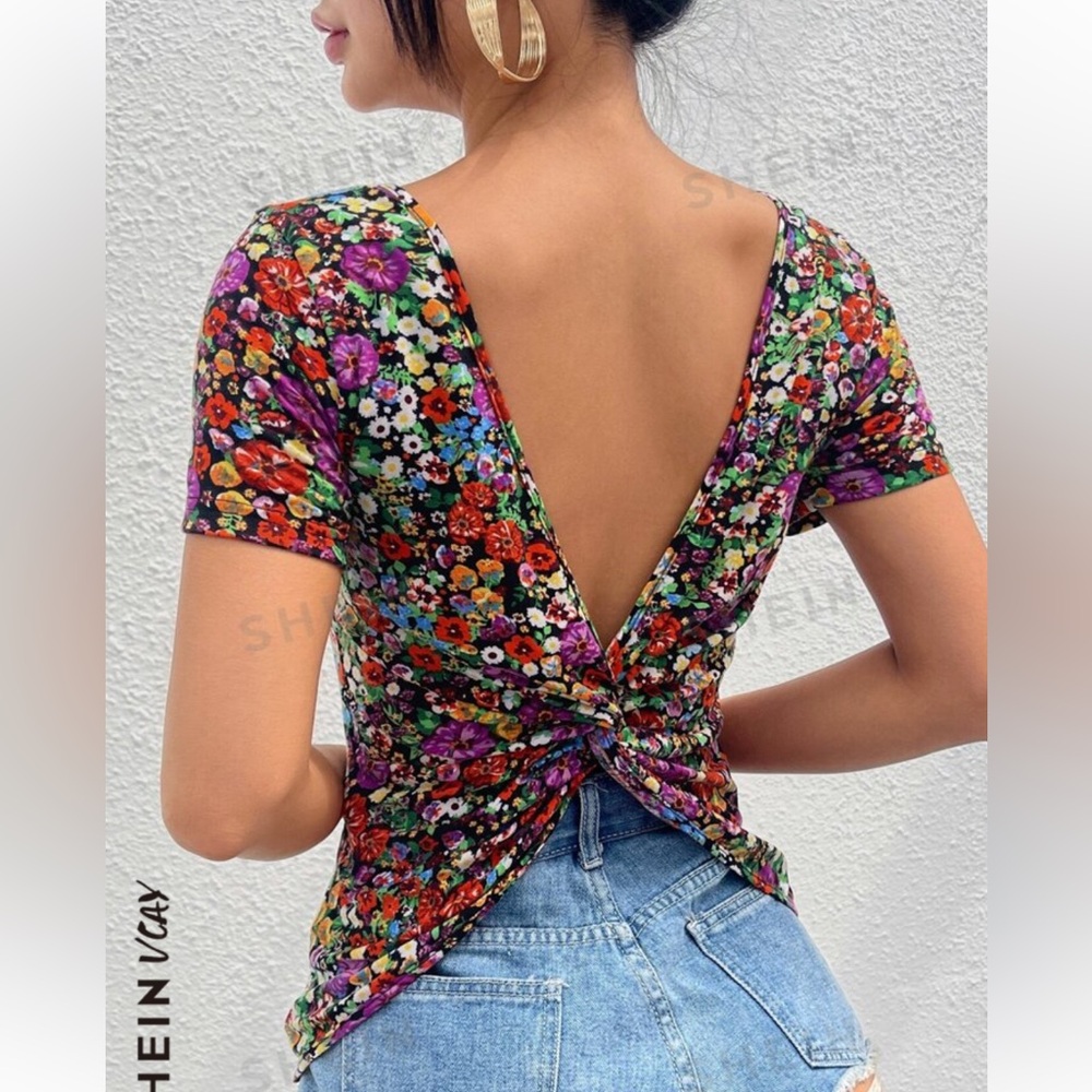 SHEIN Cute Floral Tee